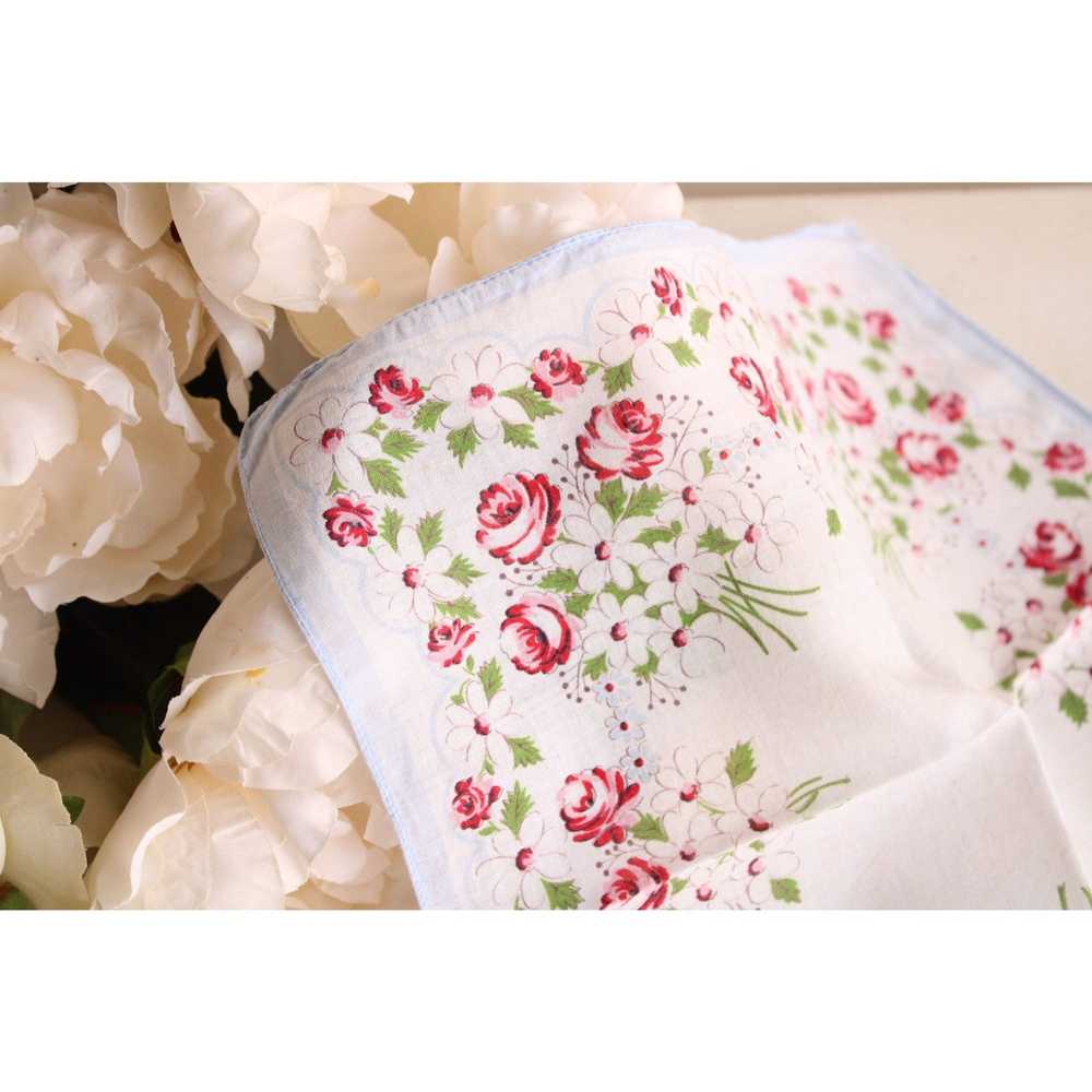 Vintage Floral Print Cotton Handkerchief - image 4