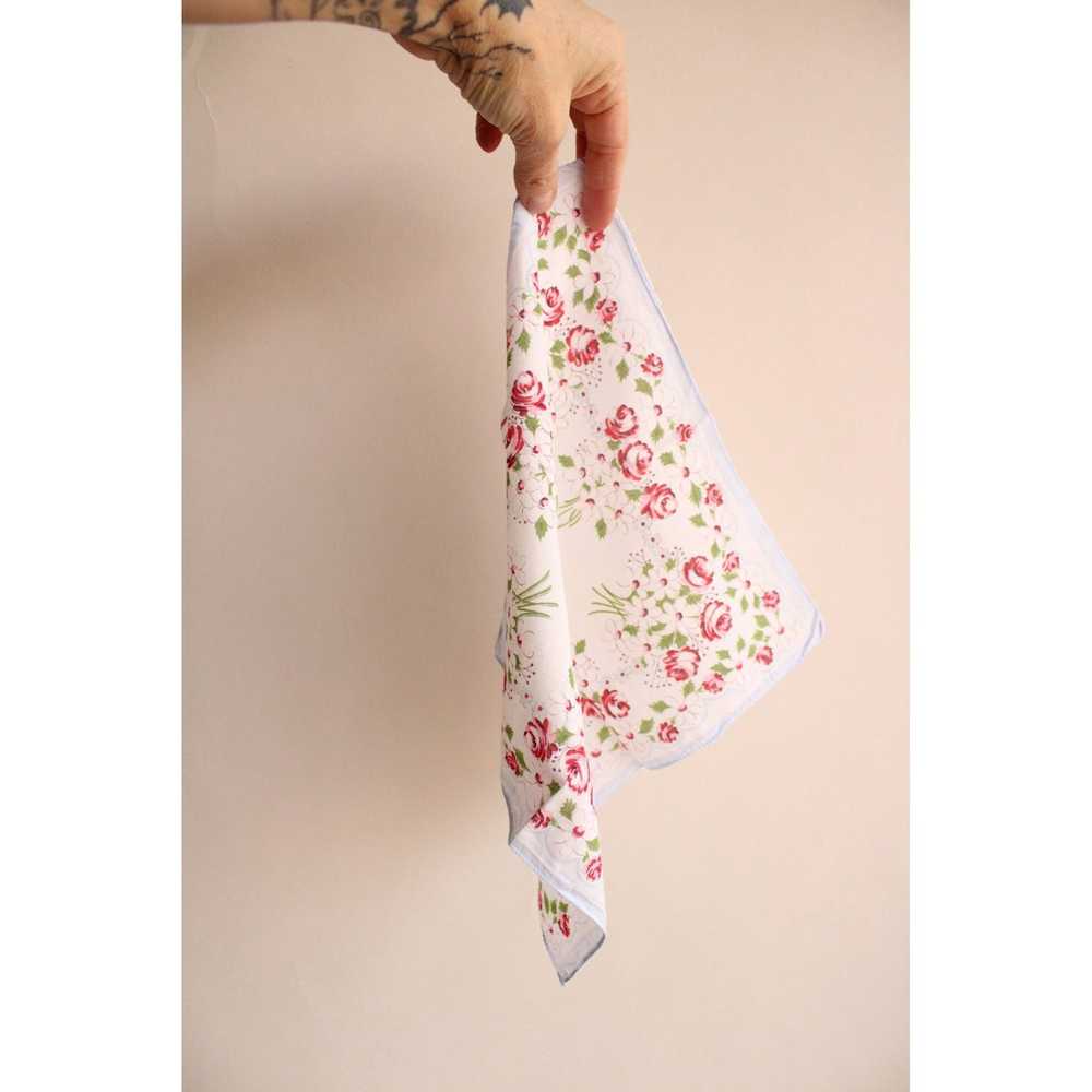 Vintage Floral Print Cotton Handkerchief - image 5
