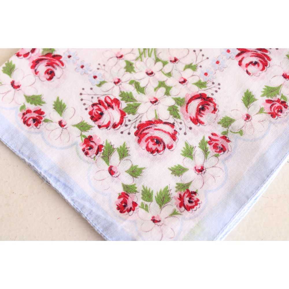 Vintage Floral Print Cotton Handkerchief - image 8