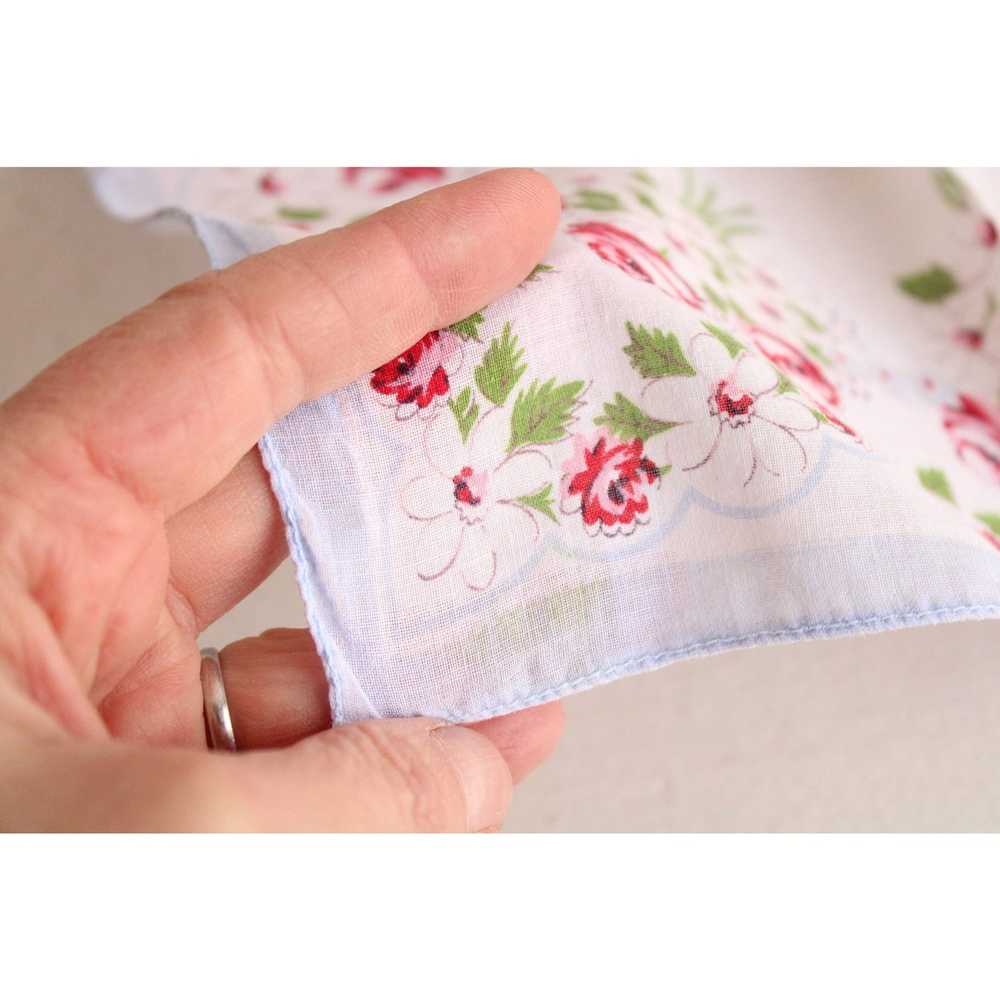 Vintage Floral Print Cotton Handkerchief - image 9