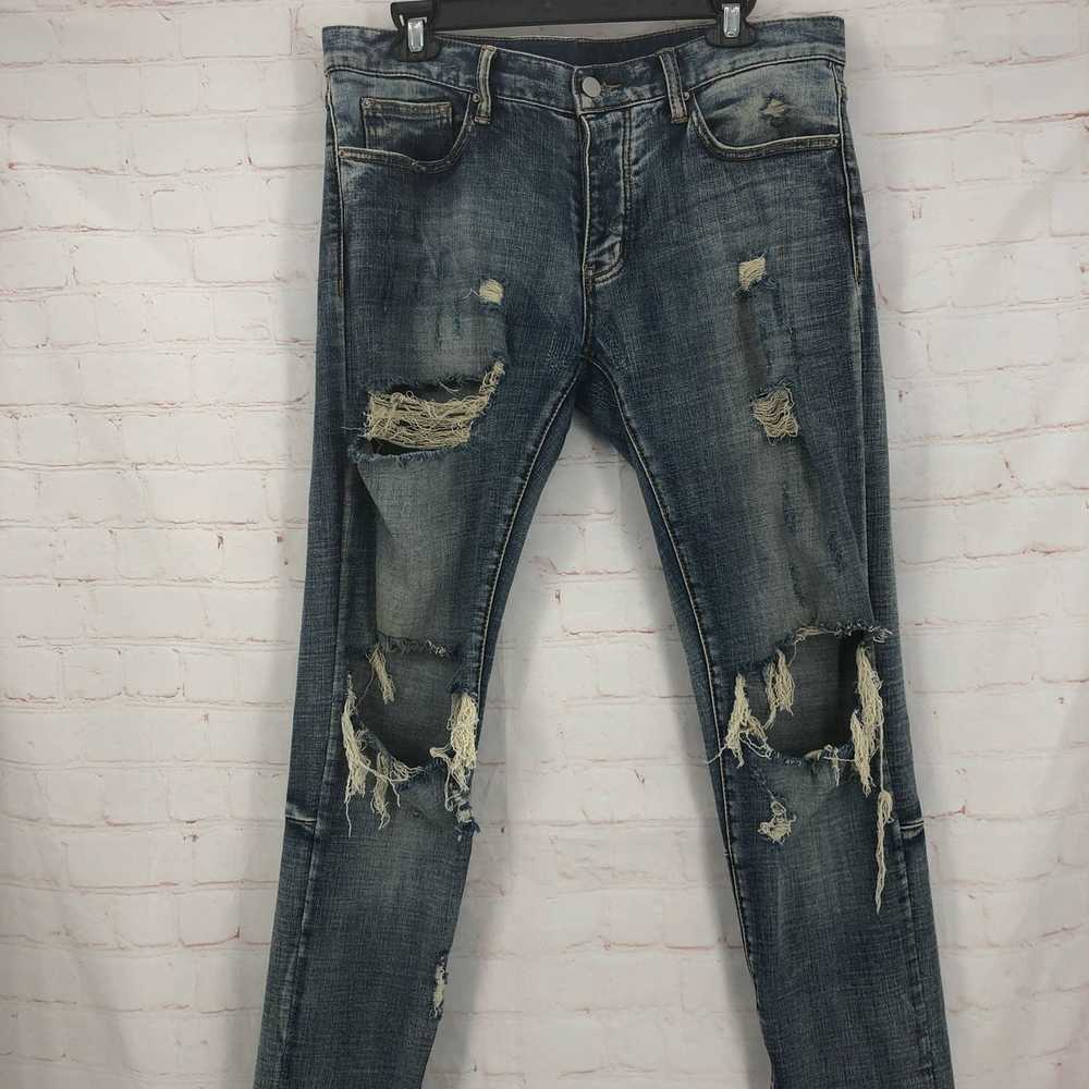 MNML MNML blue distressed demon jeans 32 - image 1