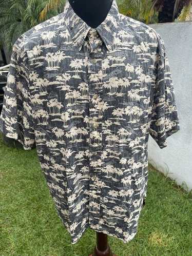 Hawaiian Shirt PreOwned Kahala Hawaiian Print Blac