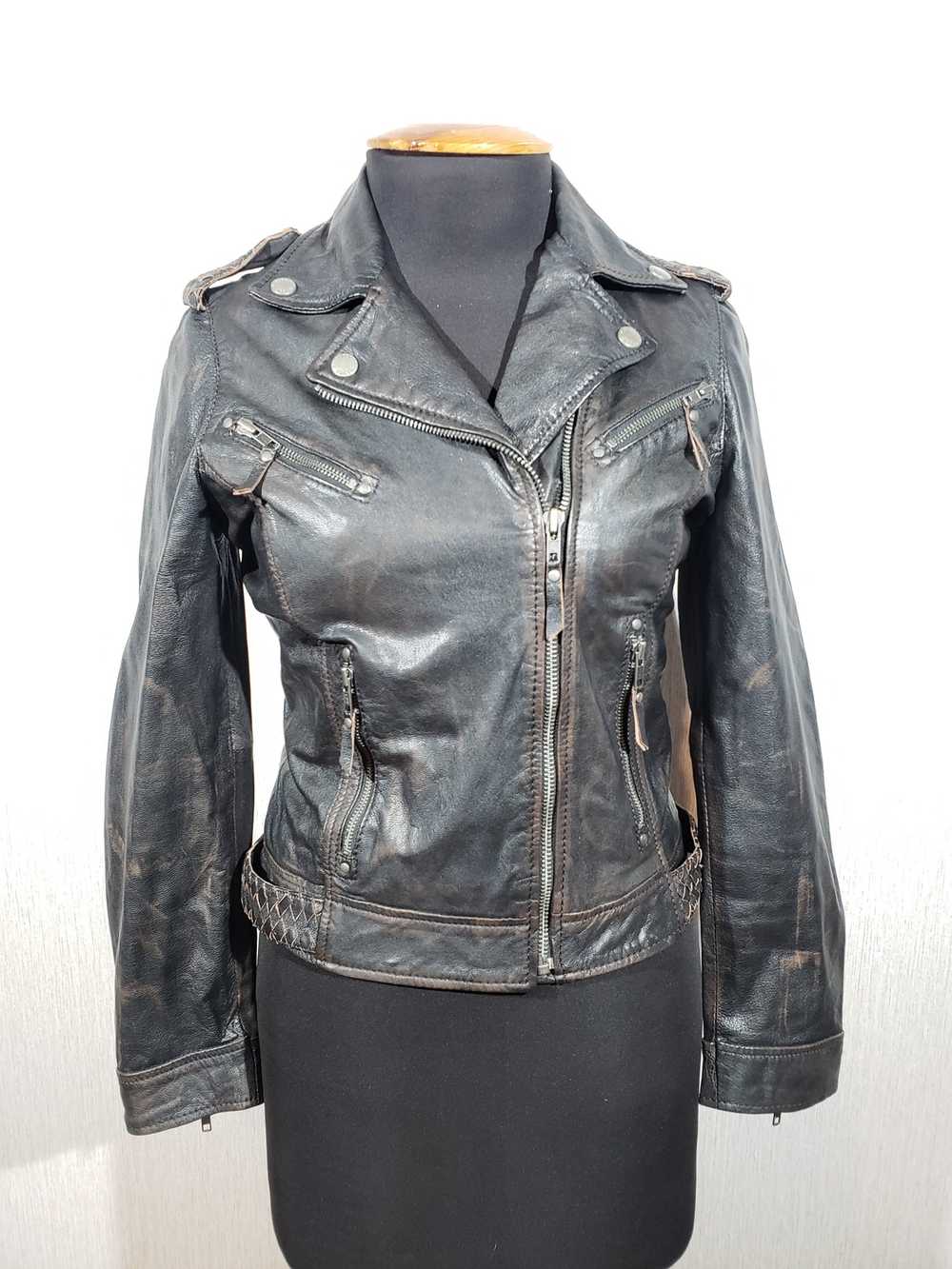 Designer × Movie Black leather women's jacket. - image 1