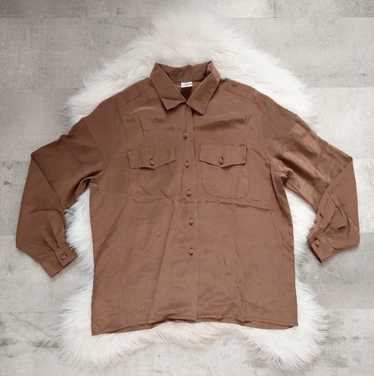 Vintage 100%silk shirt chocolate brown
