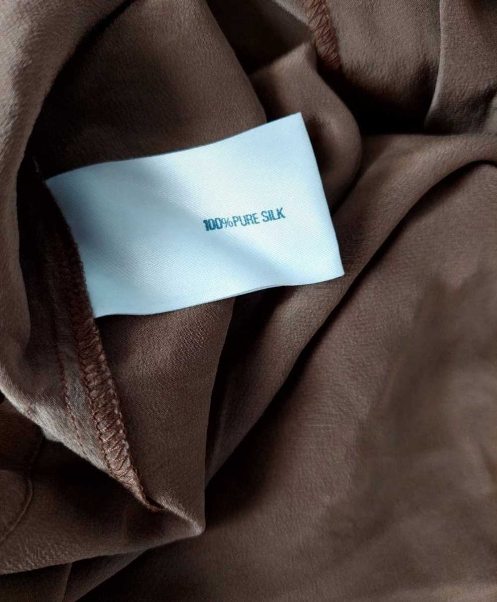Vintage 100%silk shirt chocolate brown - image 6