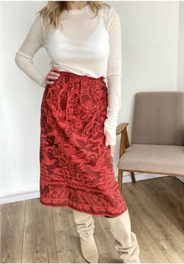 Missoni Missoni Midi Knitted Skirt Red Abstract A… - image 1