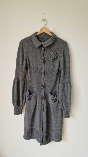 Unsigned AnnaRita N Women's Gray Cardigan Wool Swe