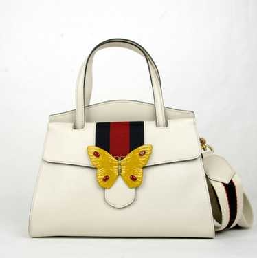 Gucci Gucci Ivory Leather Butterfly Totem Medium T