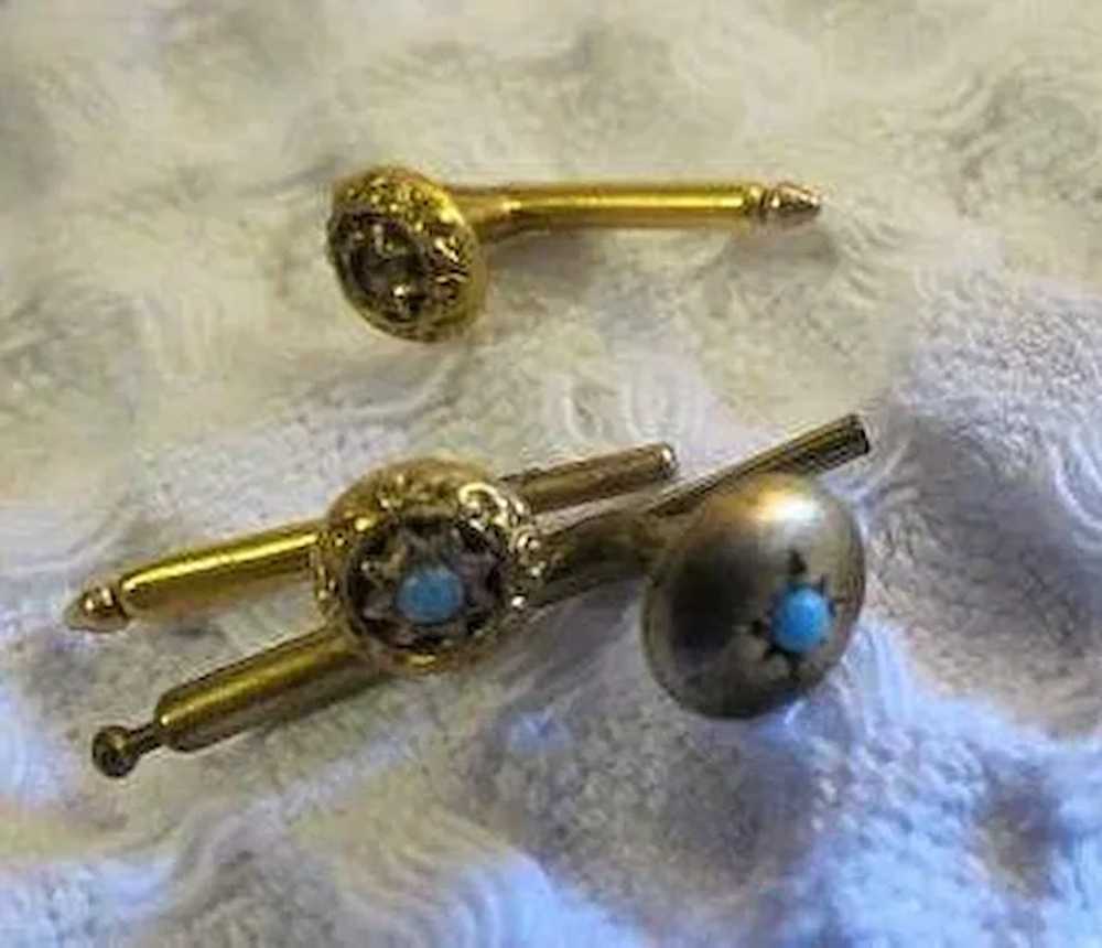 Antique Victorian Shirt Studs  Gold filled - image 7