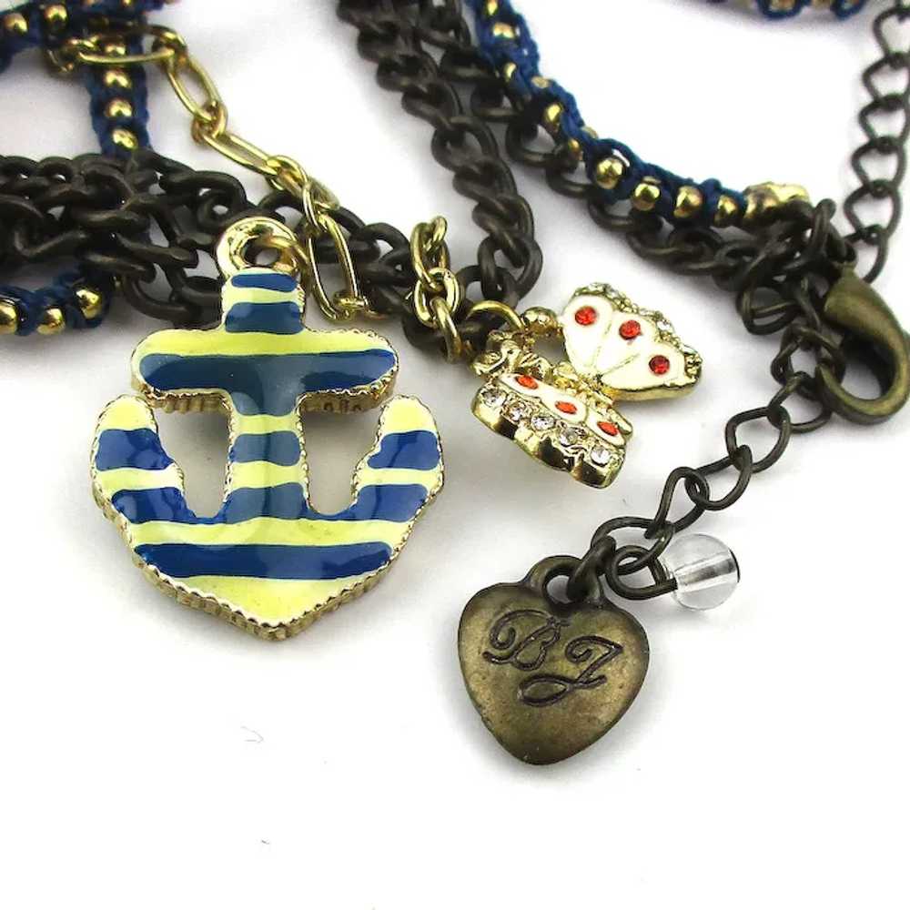 Vintage Betsey Johnson Quirky Flower Skull Charm … - image 4