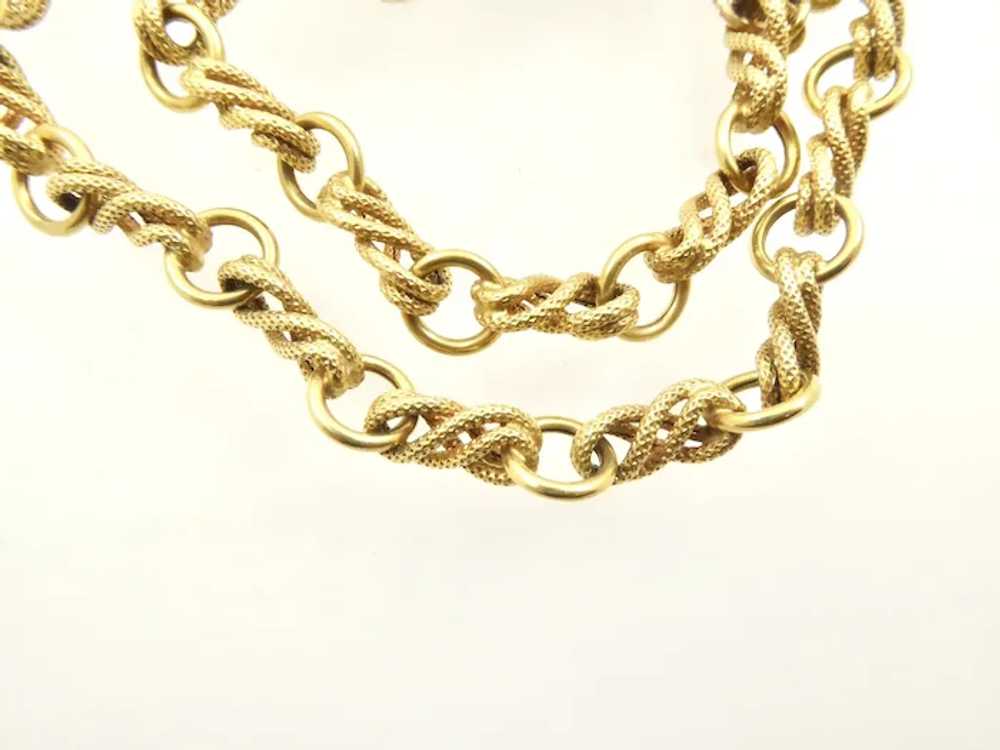Long 18 Karat Gold Fancy Link Italian Chain - image 2