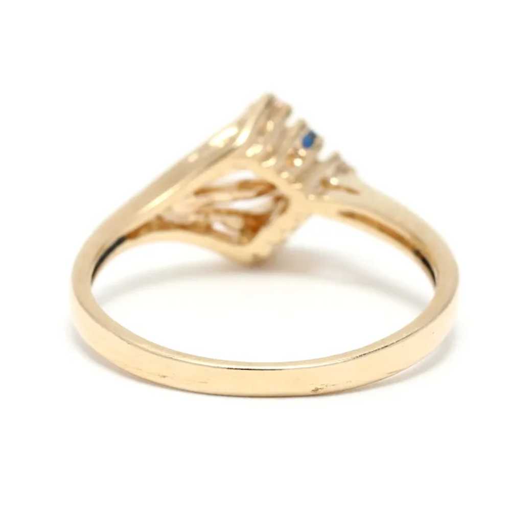 0.07ctw Natural Sapphire Diamond Arrow Ring, 14K … - image 3