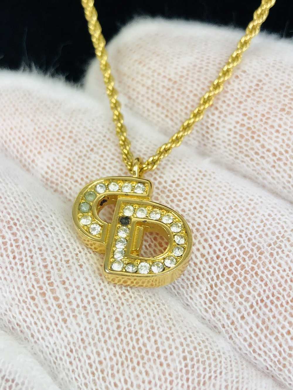 Dior Dior encrusted CD necklace - image 2