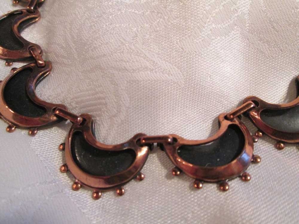 Renoir Copper Quarter-Moon Anodized Necklace and … - image 3