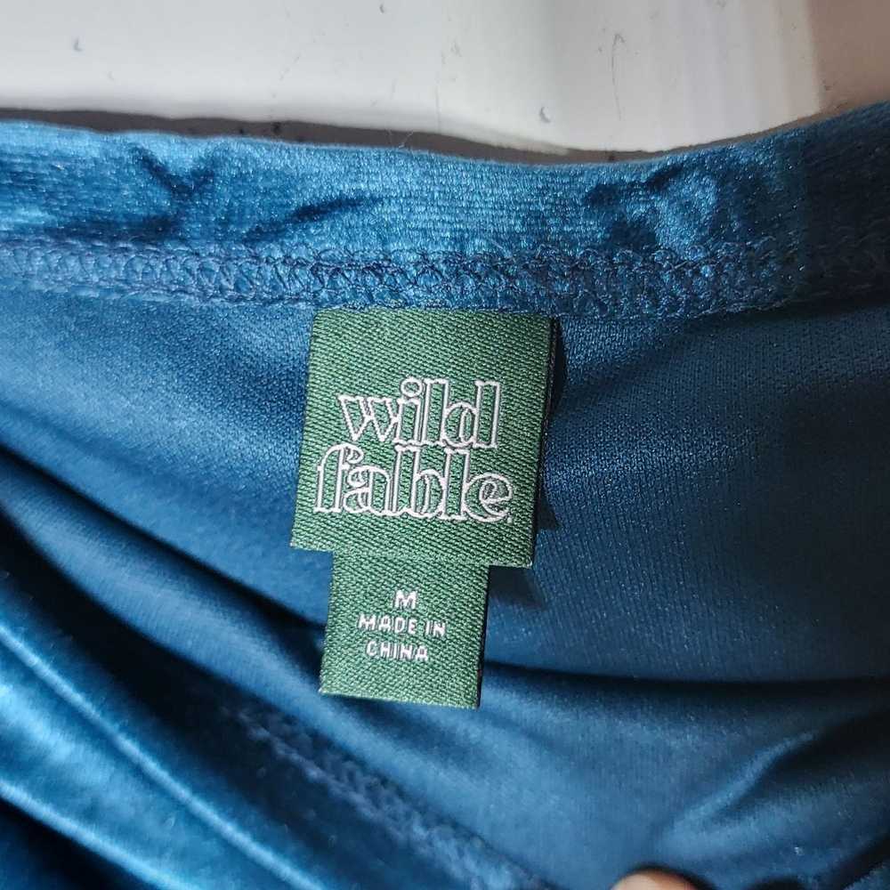 Other Wild Fable Women's Blue Velvet Ruched Mini … - image 3
