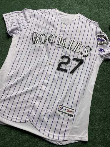 Todd Helton #17 Colorado Rockies Jersey Size 52 Authentic Majestic Gray  Striped