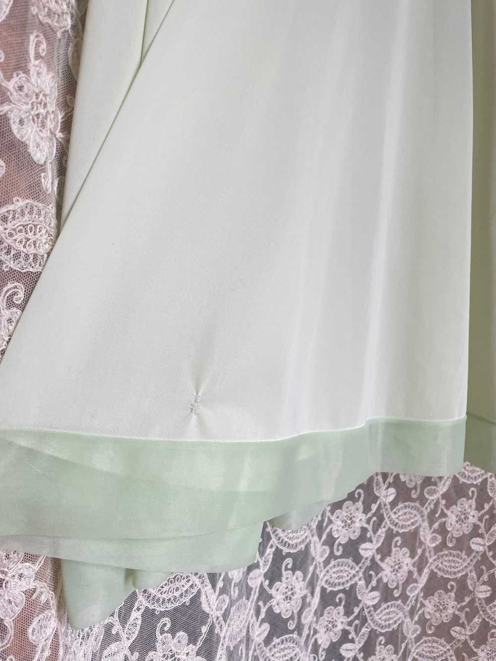 1960s Mint Green Nylon Embroidered Slip Dress - image 11