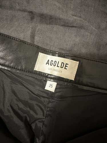 Agolde Black AGOLDE pinch waist leather pants