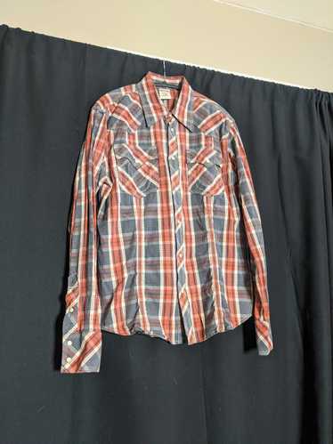 True Religion Plaid western cowboy horseshoe snap 