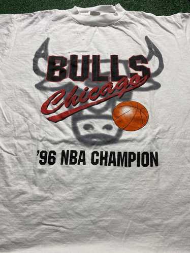 Rare 1996 Vintage CHICAGO BULLS 1996 NBA Champions Deadstock Double-Sided  Rap Tee Sz: Large