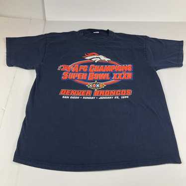 Vintage Denver Broncos Superbowl XXXII Champs T-Shirt (L) 海外 即決-