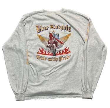 Vintage Blue Knights Biker Tee - image 1