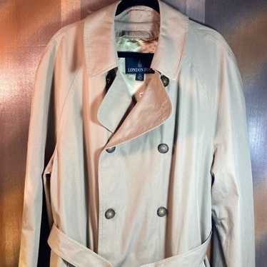 London Fog London Fog Trench Coat Satin Wool Zip … - image 1