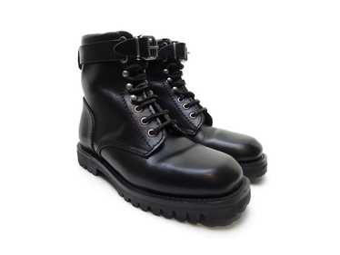Vintage 90s Italian Leather Combat Boots with Squ… - image 1