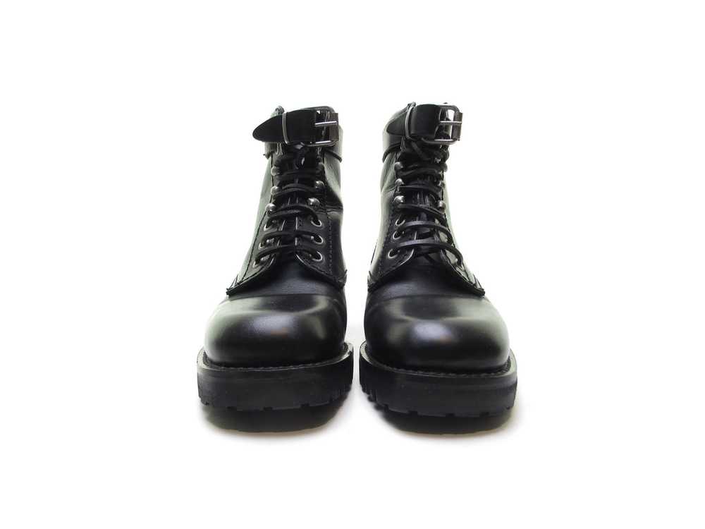 Vintage 90s Italian Leather Combat Boots with Squ… - image 5