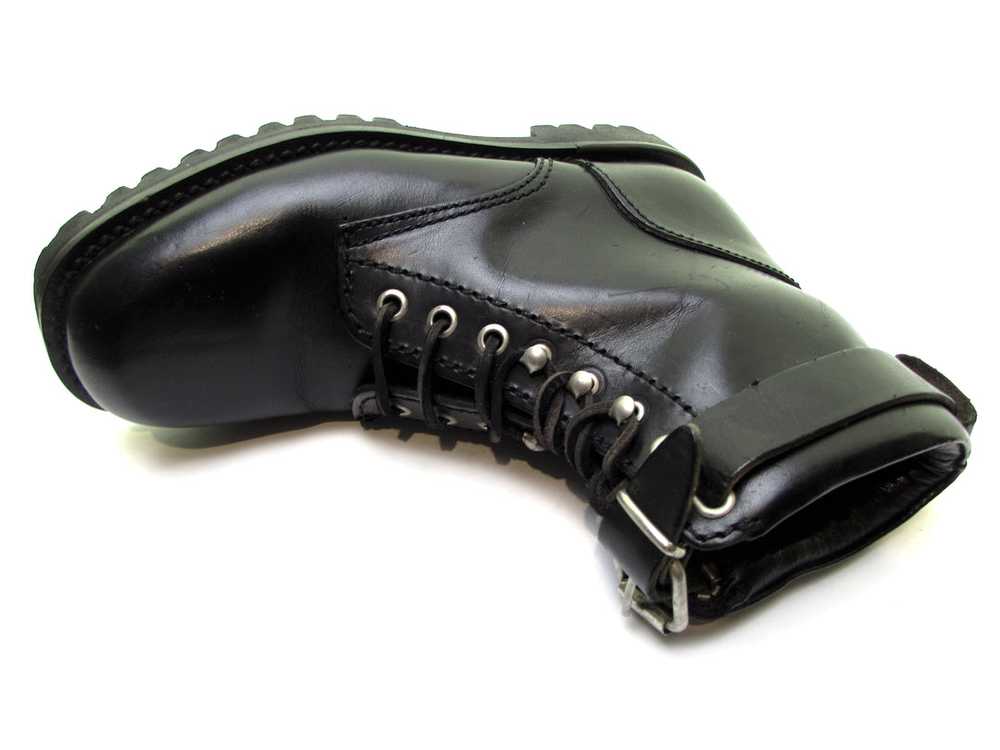 Vintage 90s Italian Leather Combat Boots with Squ… - image 9