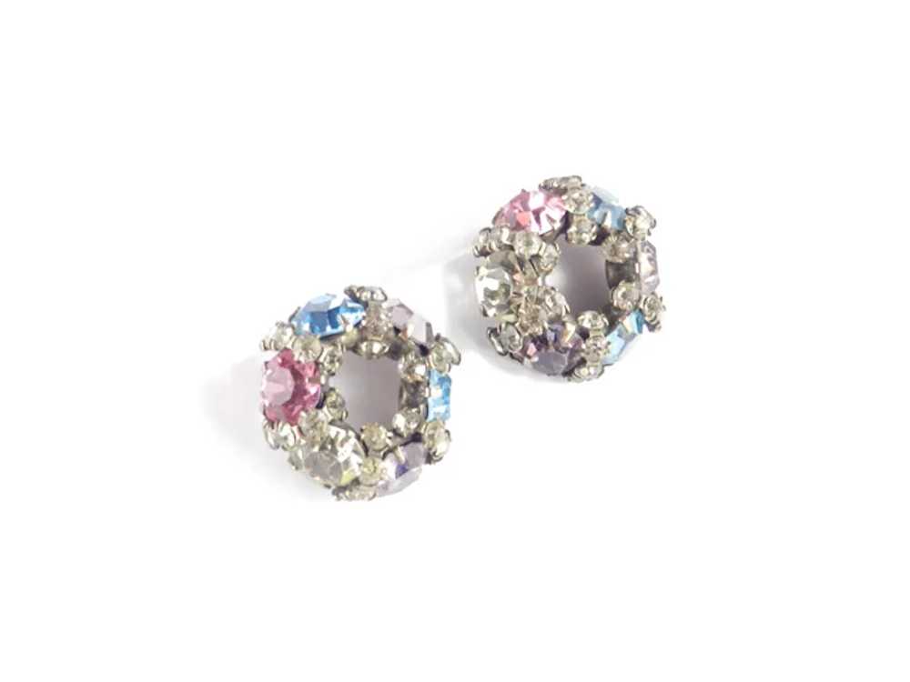 Joseph Warner Arced Rhinestone Earrings - image 3