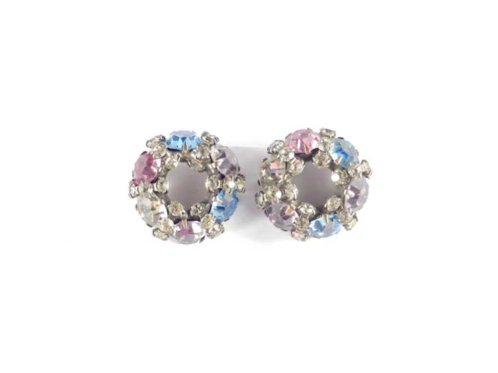 Joseph Warner Arced Rhinestone Earrings - image 4