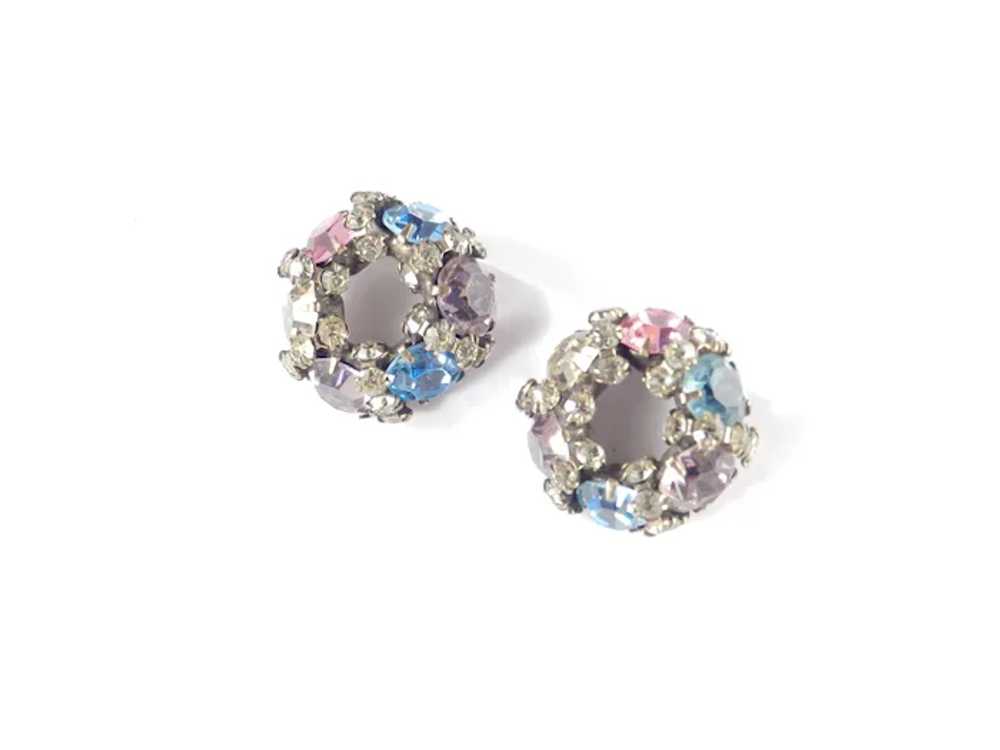 Joseph Warner Arced Rhinestone Earrings - image 5