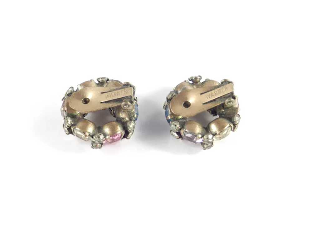 Joseph Warner Arced Rhinestone Earrings - image 7