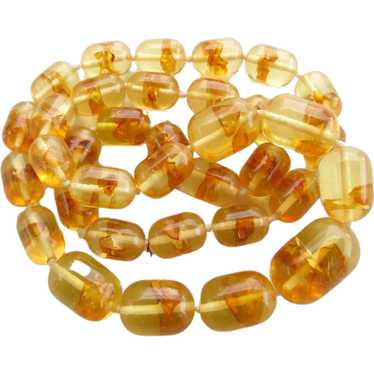 Wonderful Baltic Amber Graduating Barrel  Bead Ne… - image 1