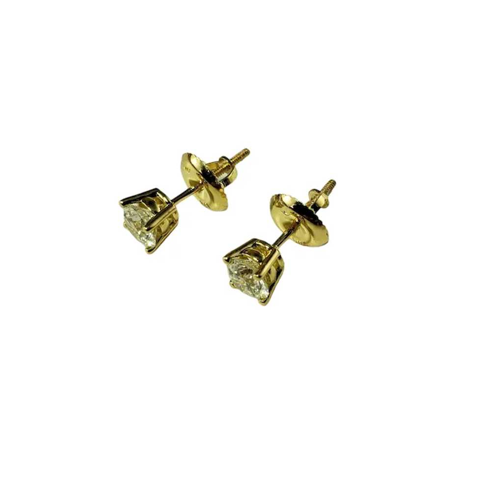 Vintage 18 Karat Yellow Gold Diamond Stud Earrings - image 4