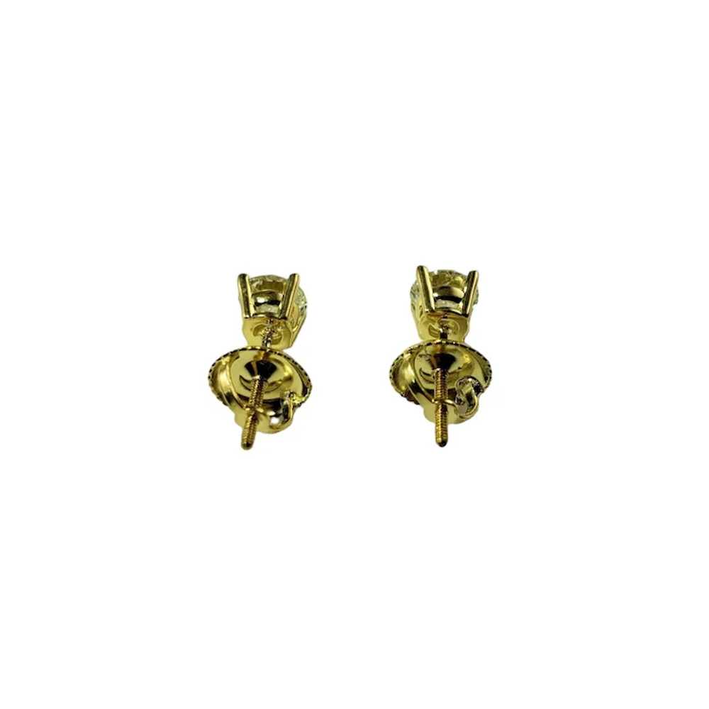 Vintage 18 Karat Yellow Gold Diamond Stud Earrings - image 5