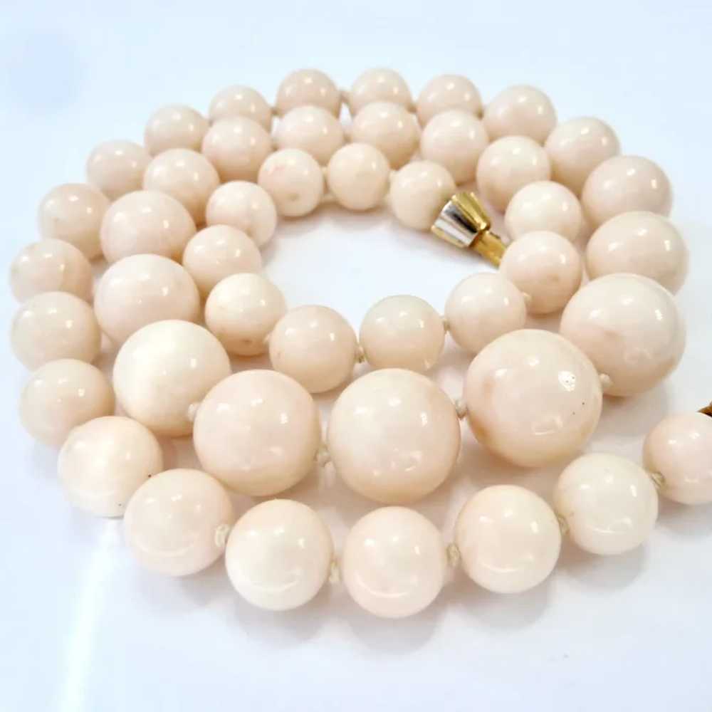 Exceptional Graduated Angel Skin Coral Bead Neckl… - image 2