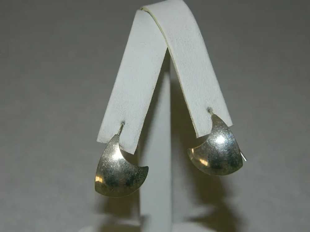 Mexico Sterling Silver Modernist Earrings Pierced - image 2