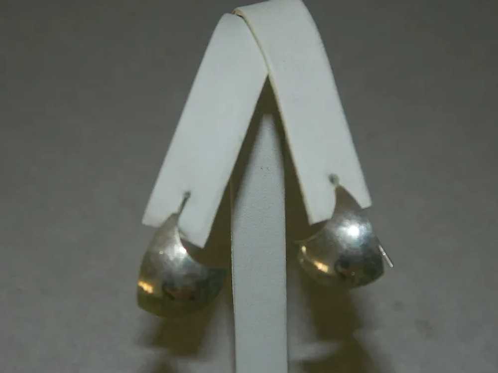Mexico Sterling Silver Modernist Earrings Pierced - image 3