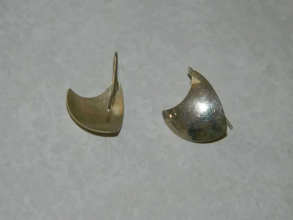 Mexico Sterling Silver Modernist Earrings Pierced - image 5