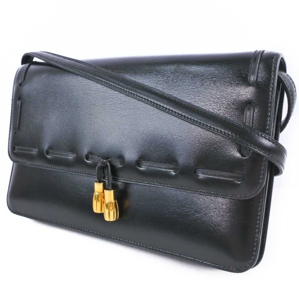 Hermes Hermes 2WAY Clutch Tassel Calf Black 〇O Wo… - image 2