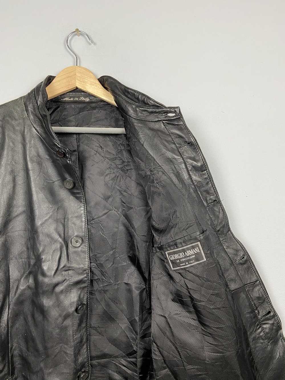 Giorgio Armani × Leather Jacket × Vintage Vintage… - image 4