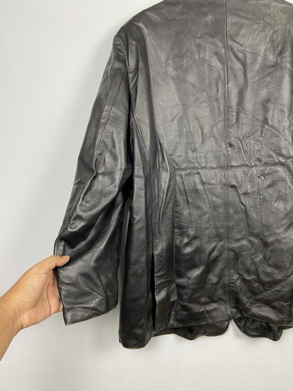 Giorgio Armani × Leather Jacket × Vintage Vintage… - image 7