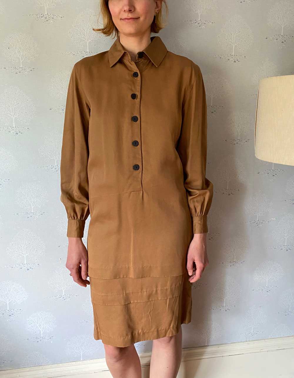 vintage Rebecca Moses dress / minimal shirt dress… - image 2