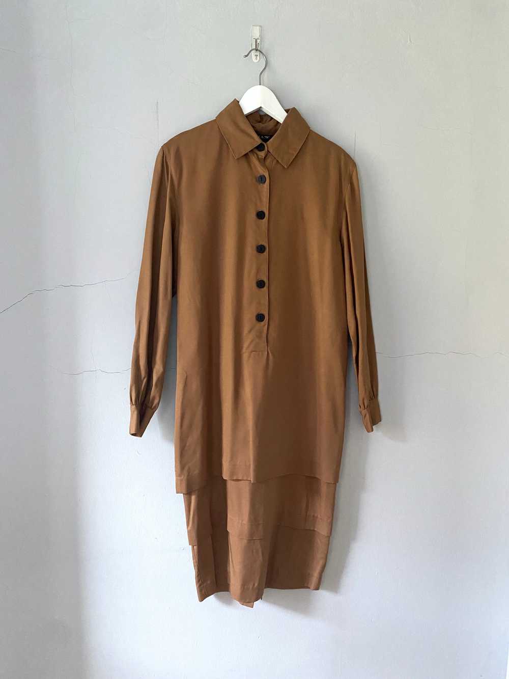 vintage Rebecca Moses dress / minimal shirt dress… - image 3