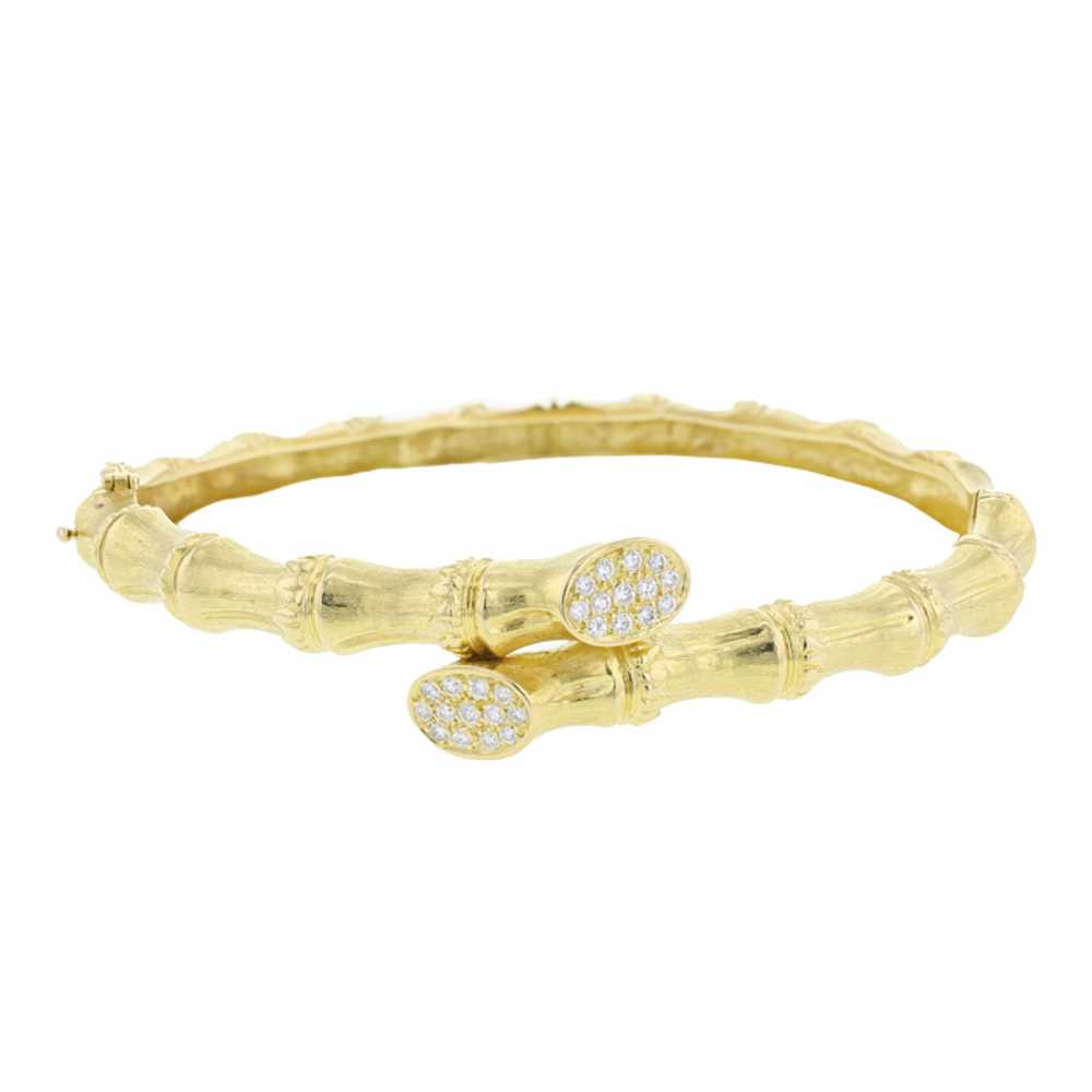 Vintage 1970's bracelet in yellow gold and diamon… - image 1