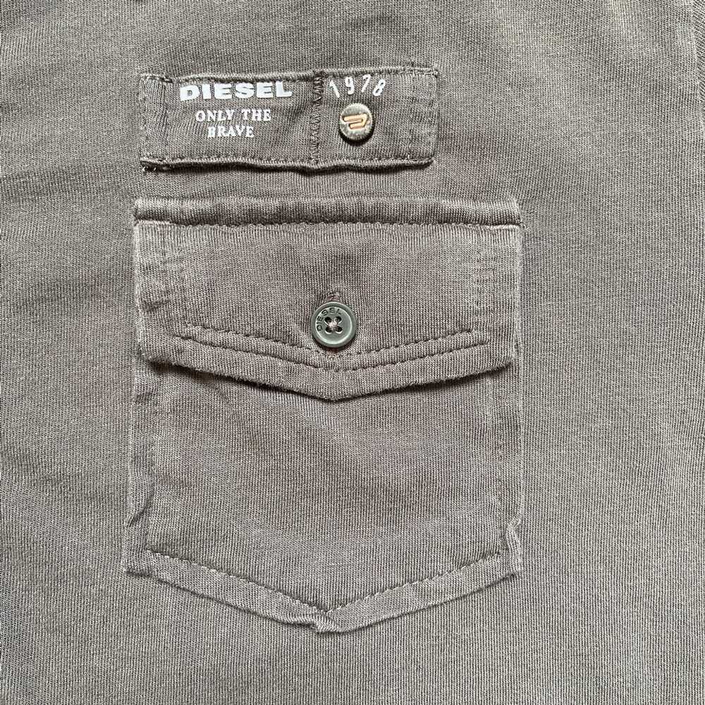 Diesel Diesel Logo Gray Front Pocket Gray Polo Sh… - image 5
