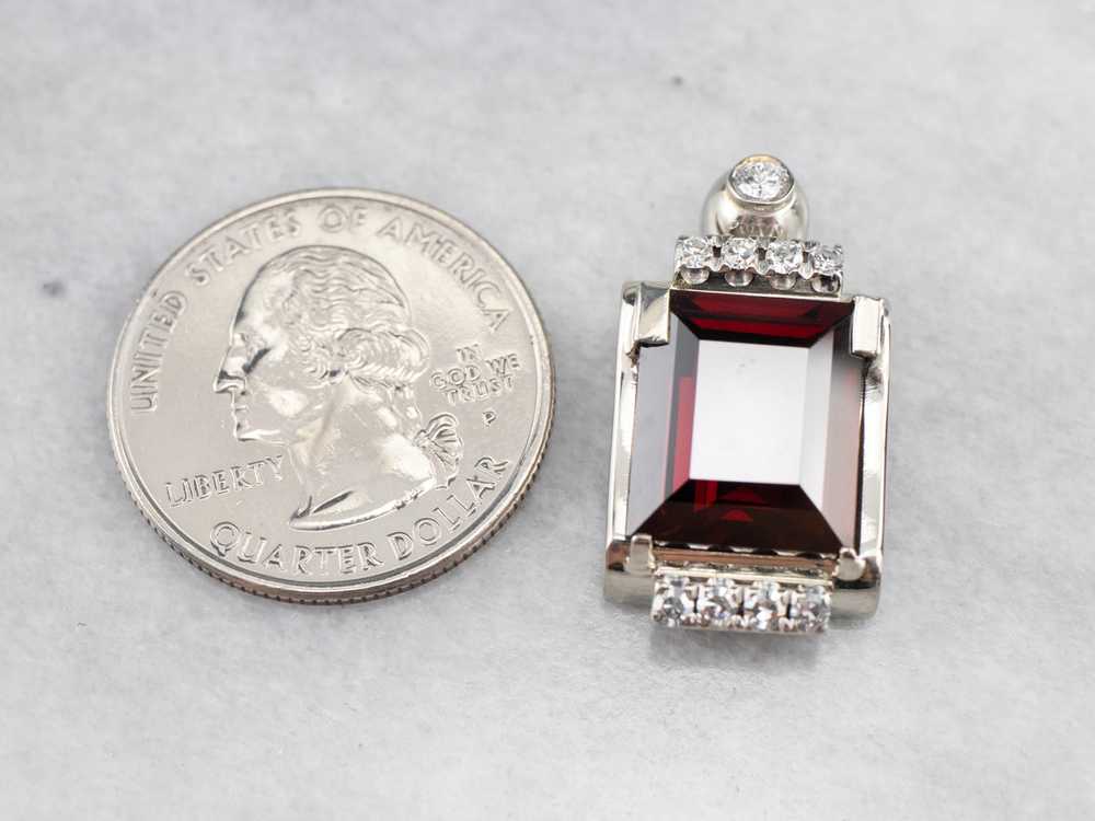 White Gold Pyrope Garnet and Diamond Pendant - image 5