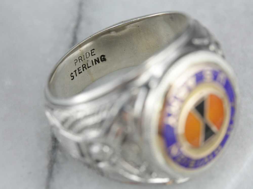 Seventh Division Army Sterling Silver Men's Ring - image 3